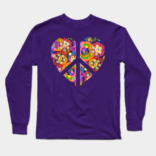 Psychedelic Colorful Peace and Love Art Long Sleeve T-Shirt